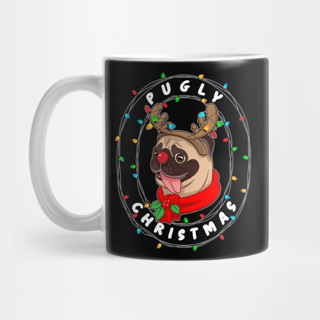 Funny Cute Pug Cool Pugly Christmas Costume Gift by teeleoshirts